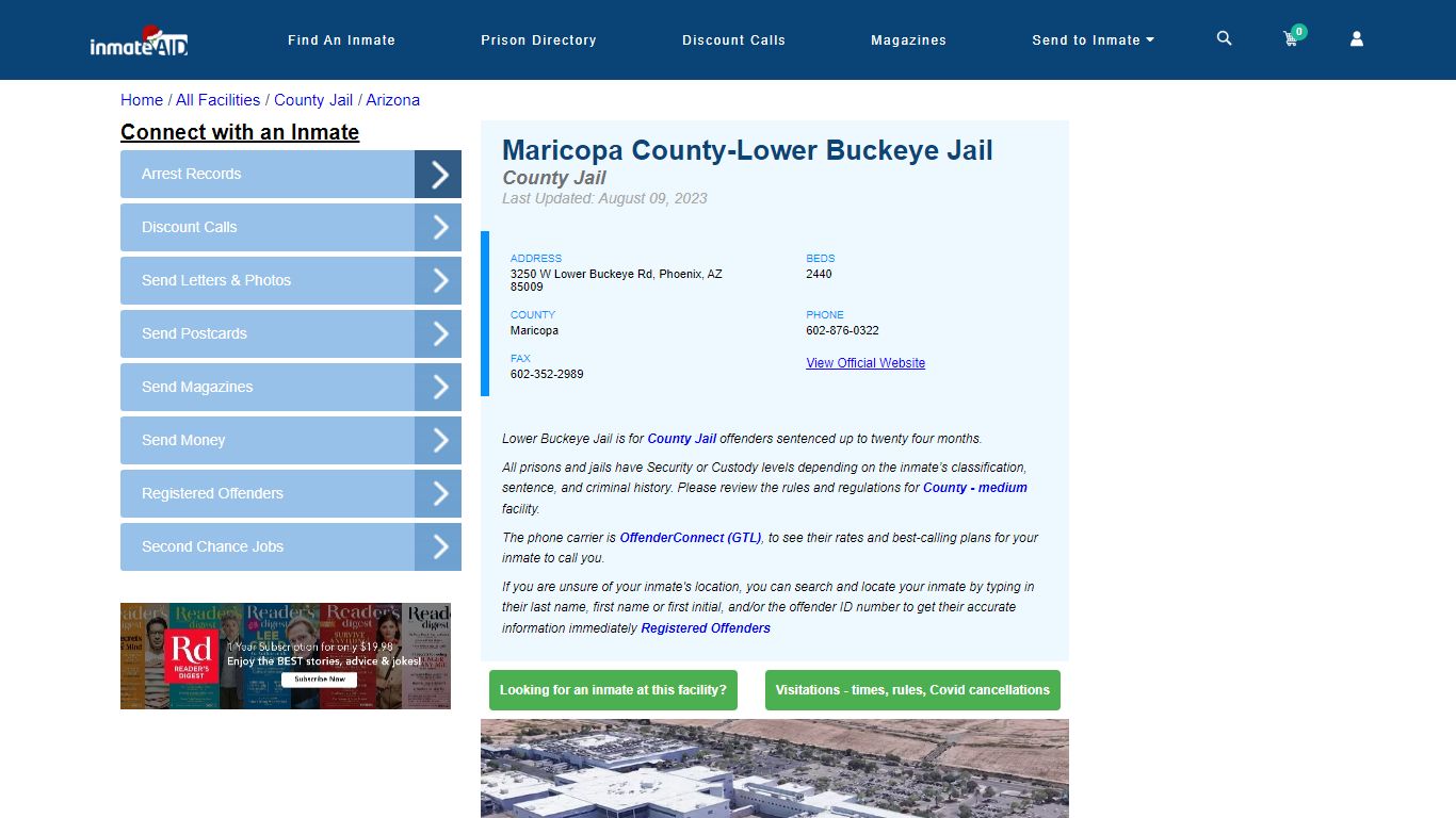 Maricopa County-Lower Buckeye Jail - Inmate Locator - Phoenix, AZ