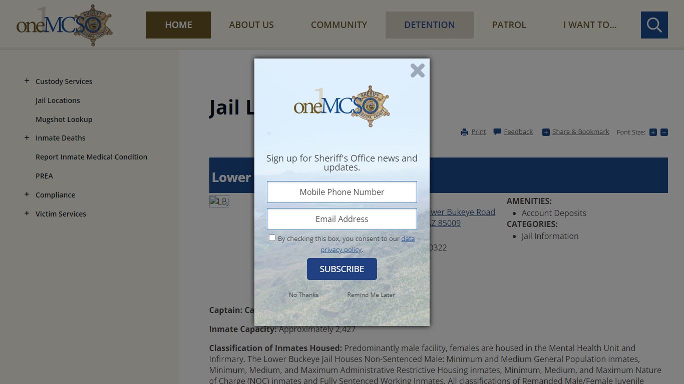 Jail Locations | Maricopa County Sheriff's Office