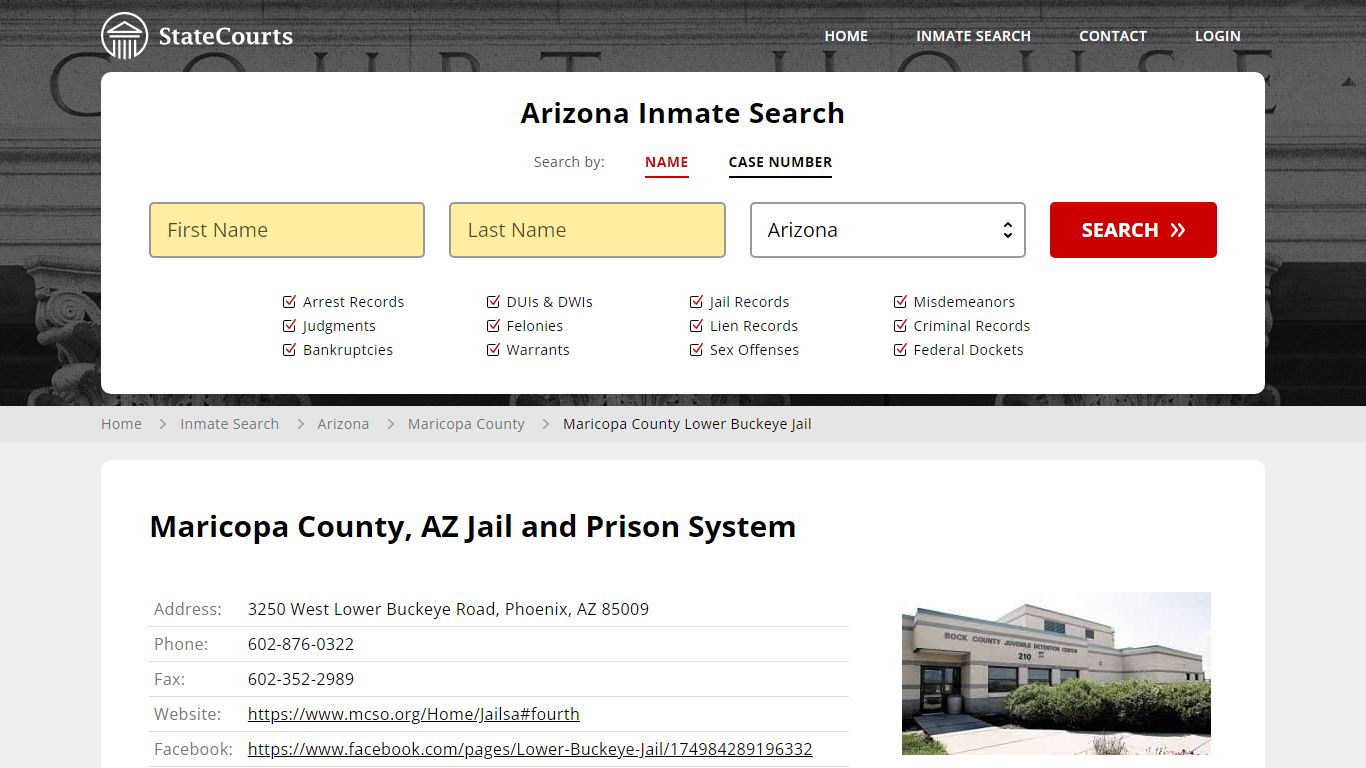 Maricopa County Lower Buckeye Jail Inmate Records Search, Arizona ...